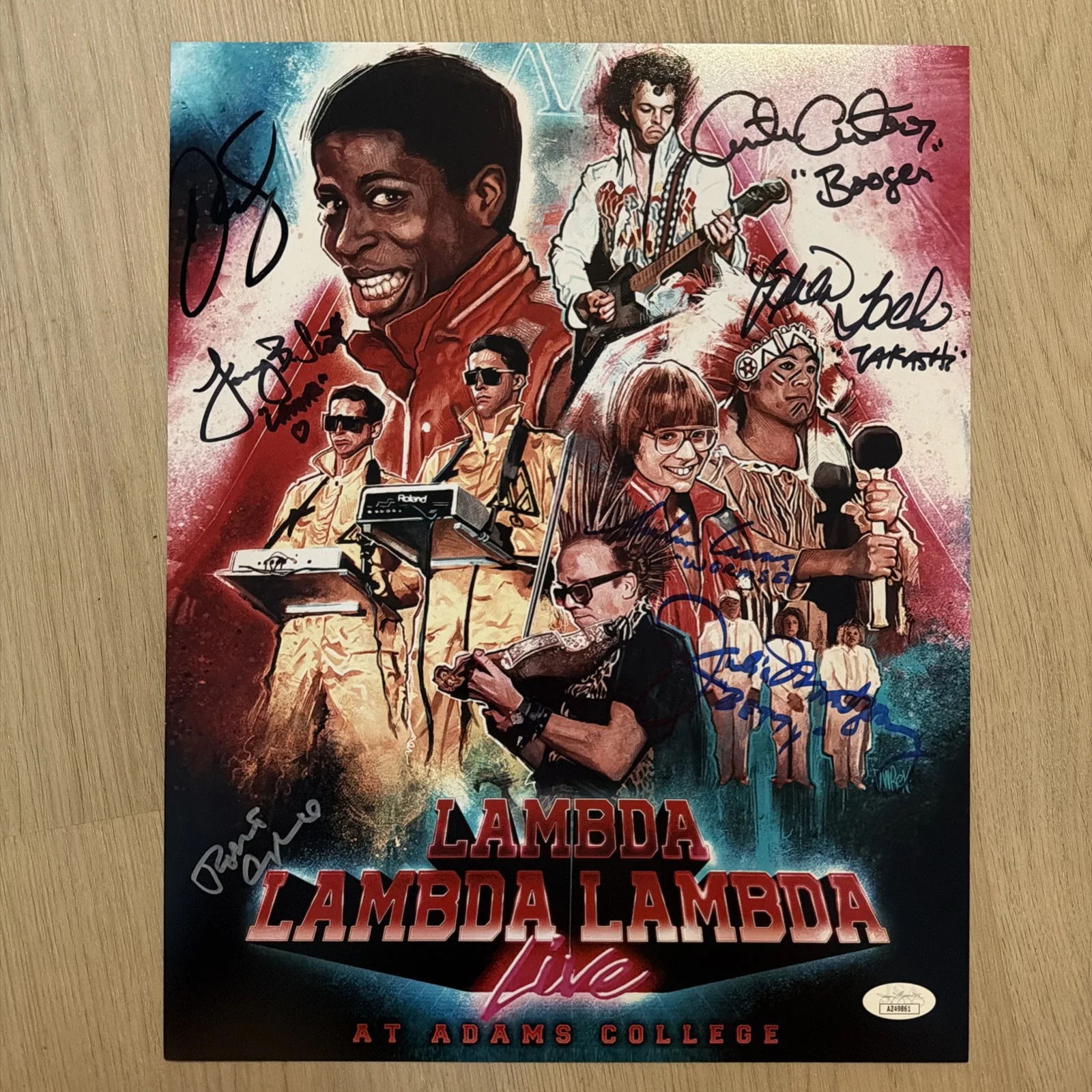 Revenge Of The Nerds cast signed 11x14 JSA Signed by 7 Lambda Lambda Lambda, image 2