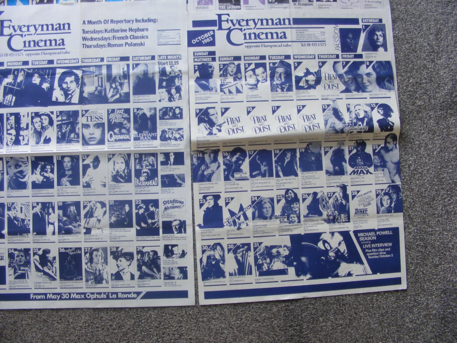 vintage posters; everyman cinema, opp hampstead tube, early 80s genuine, изображение 2