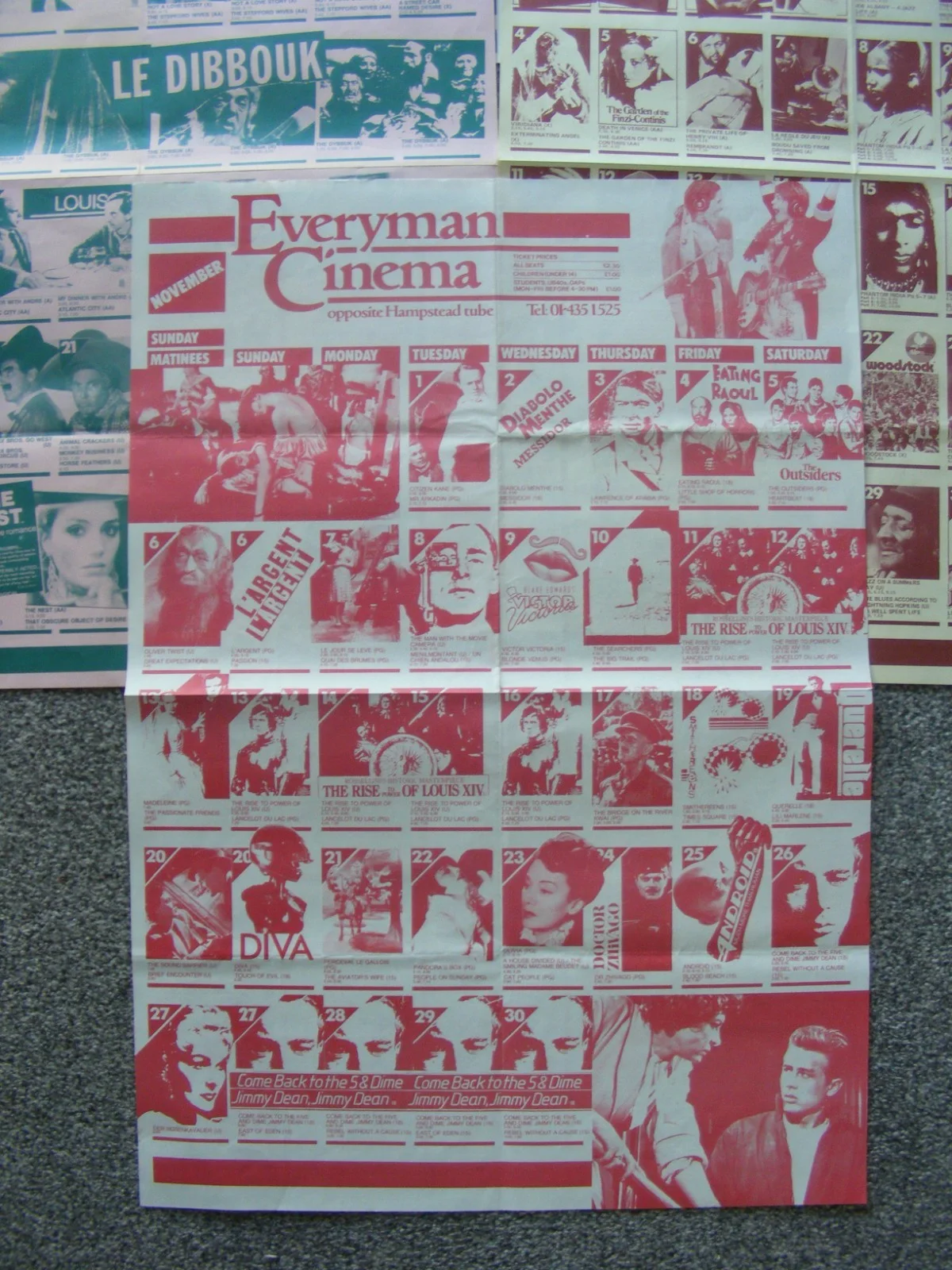 vintage posters; everyman cinema, opp hampstead tube, early 80s genuine, many fi, изображение 3