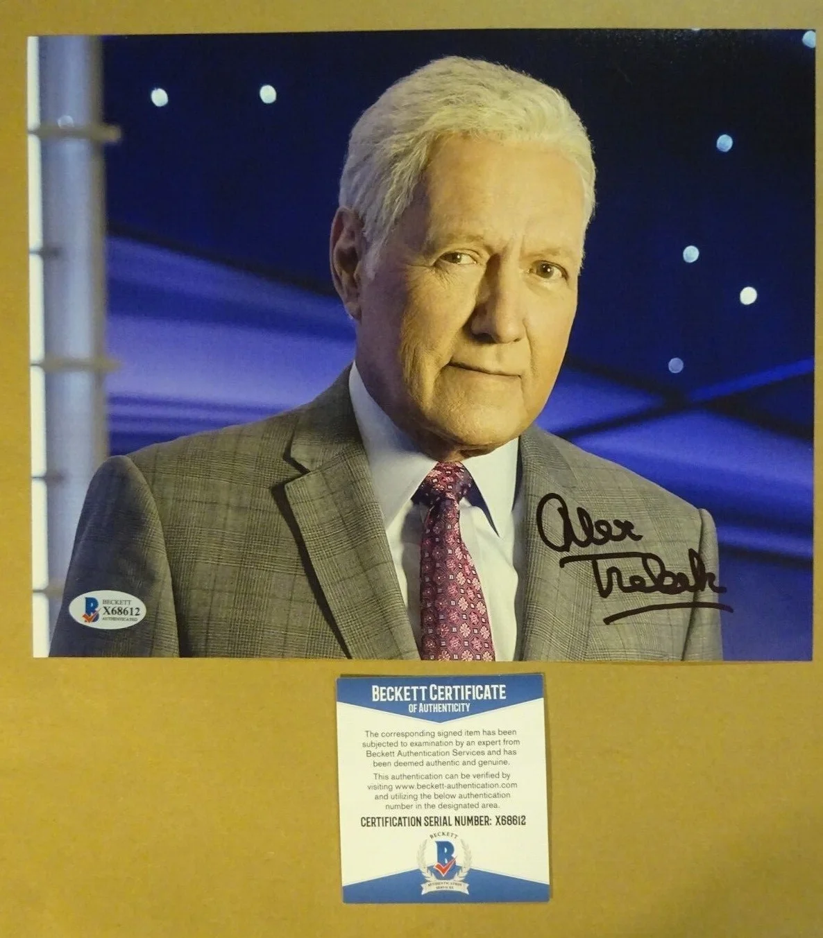 Alex Trebek — Autographed ALEX TREBEK Signed 8"x10" Photograph JEOPARDY Beckett BAS COA