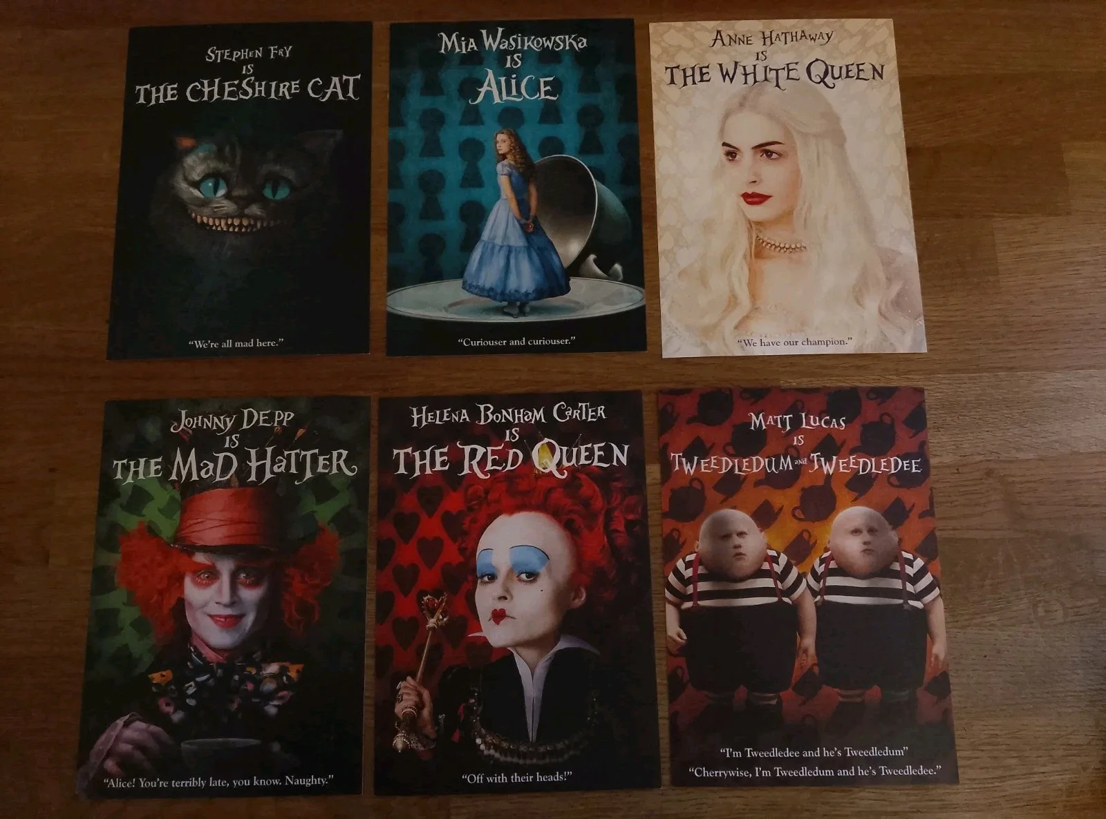 POSTCARDS - Bundle X6 Fantasy Films Art Cards Great For Framing Alice Wonderland, изображение 2