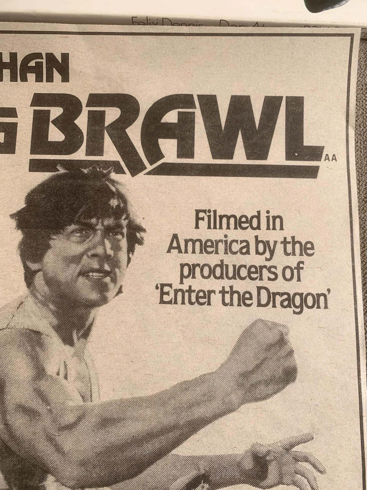 Jackie Chan The Big Brawl - 1980 Vintage Original UK Cinema Newspaper Ad Rare, изображение 3