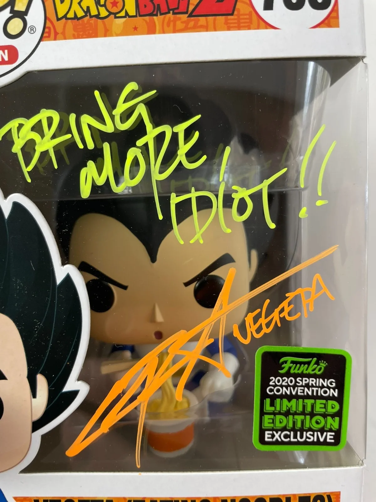 Chris Sabat — Chris Sabat Signed Dragon Ball Z Vegeta Eating Noodles Funko POP! Vinyl JSA COA, изображение 2