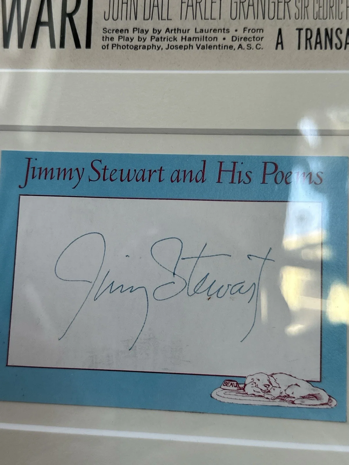 Jimmy Stewart Signed Framed 11x14 Rope Poster Autograph, изображение 3