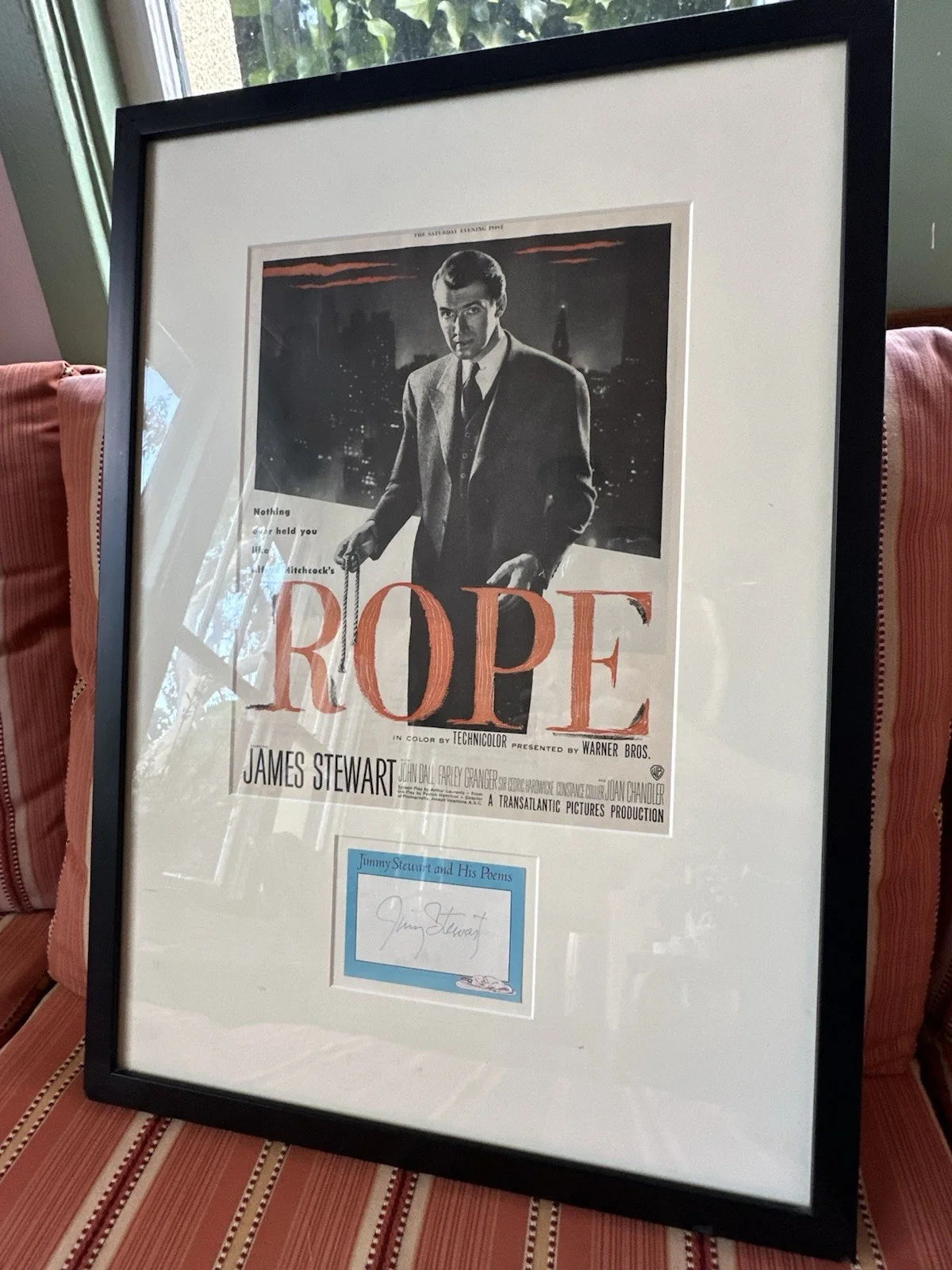 Jimmy Stewart Signed Framed 11x14 Rope Poster Autograph, изображение 4