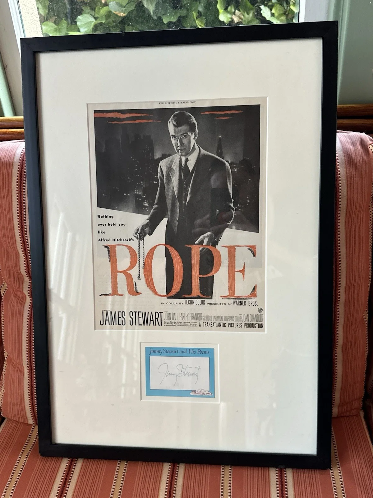 Jimmy Stewart Signed Framed 11x14 Rope Poster Autograph, изображение 5