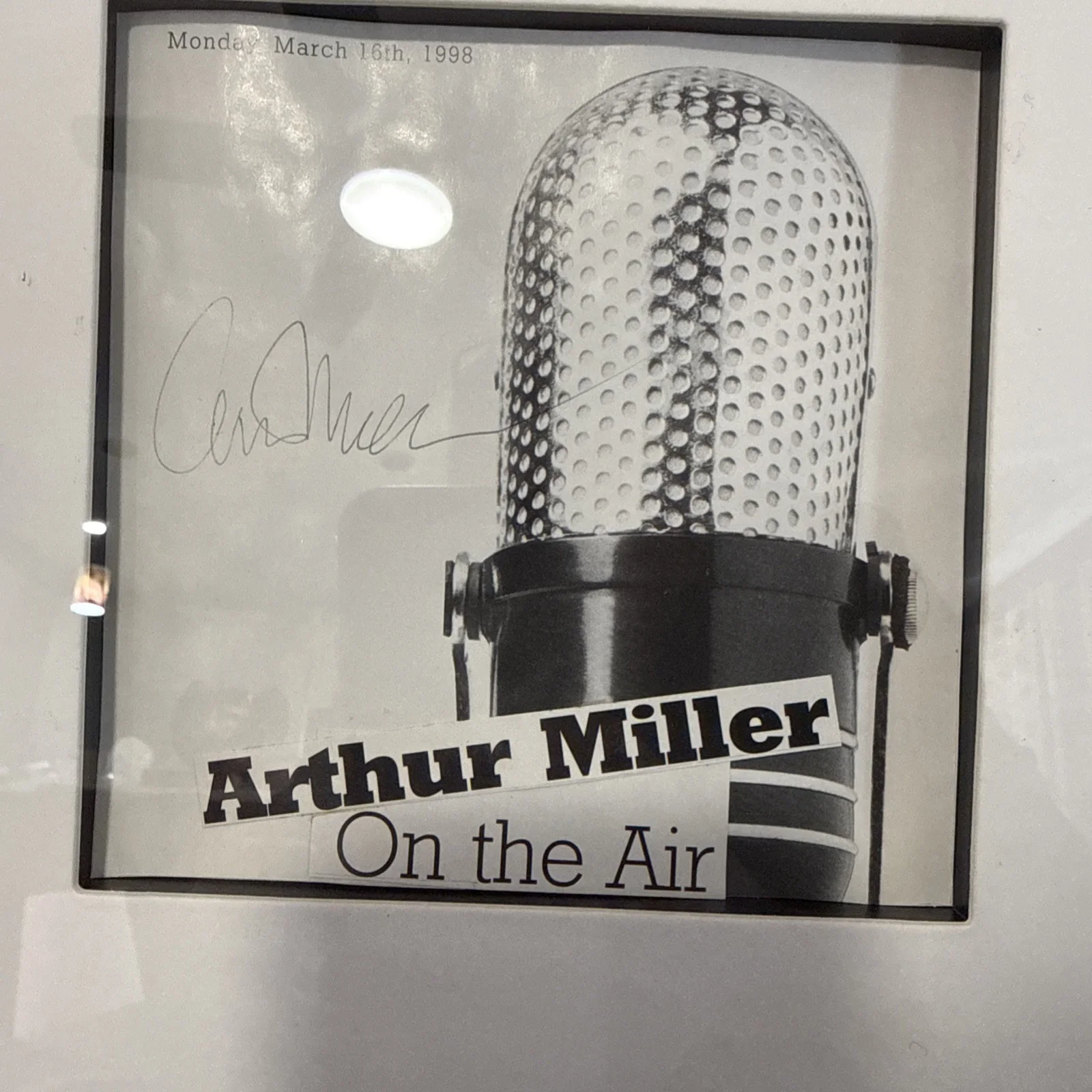 Play Writer Arthur Miller Framed Autograph 3-16-1998 Arthur Miller On The Air, изображение 3
