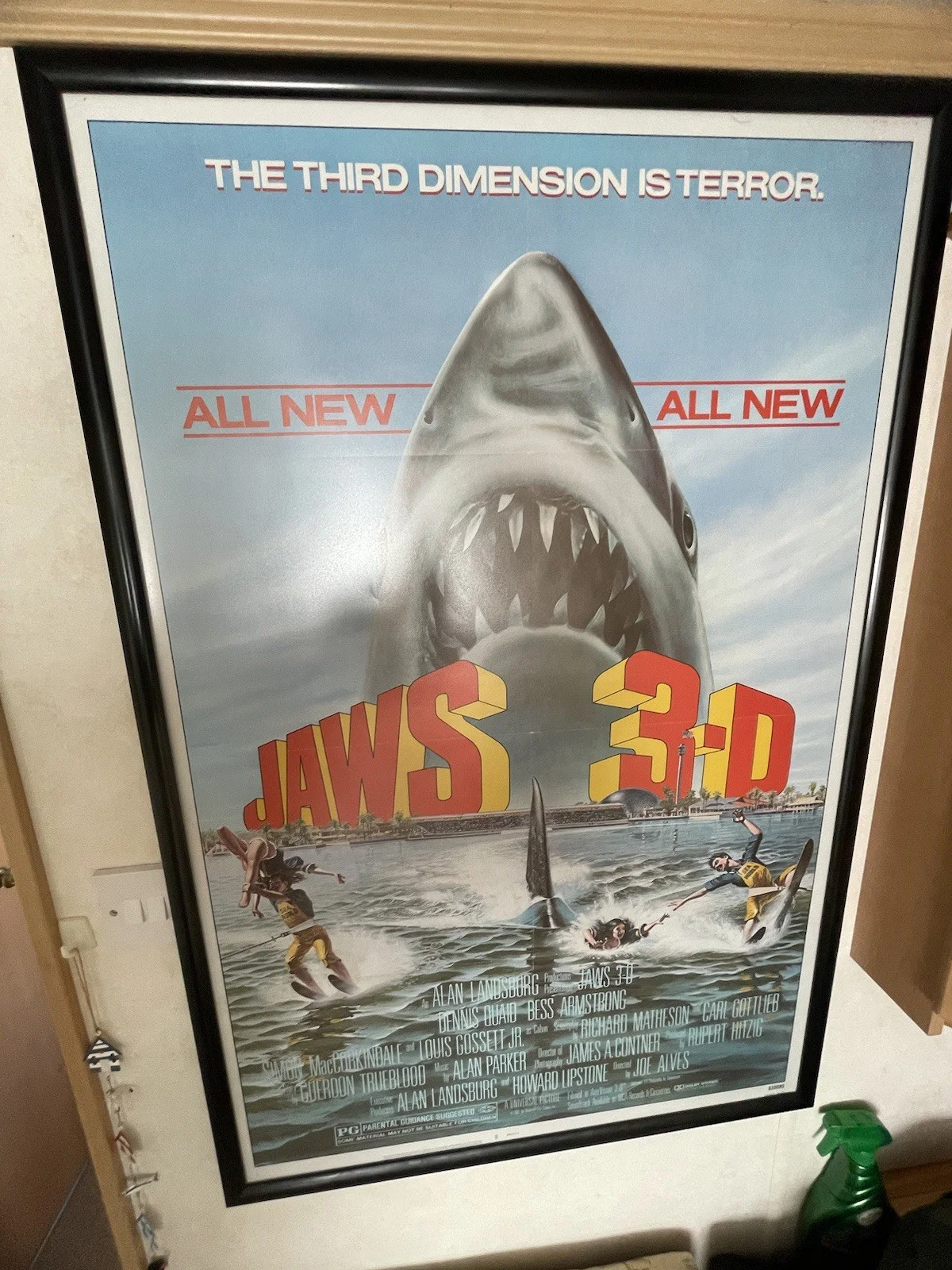 Jaws 3D Original Cinema One Sheet Poster 27x40 Rare, изображение 2