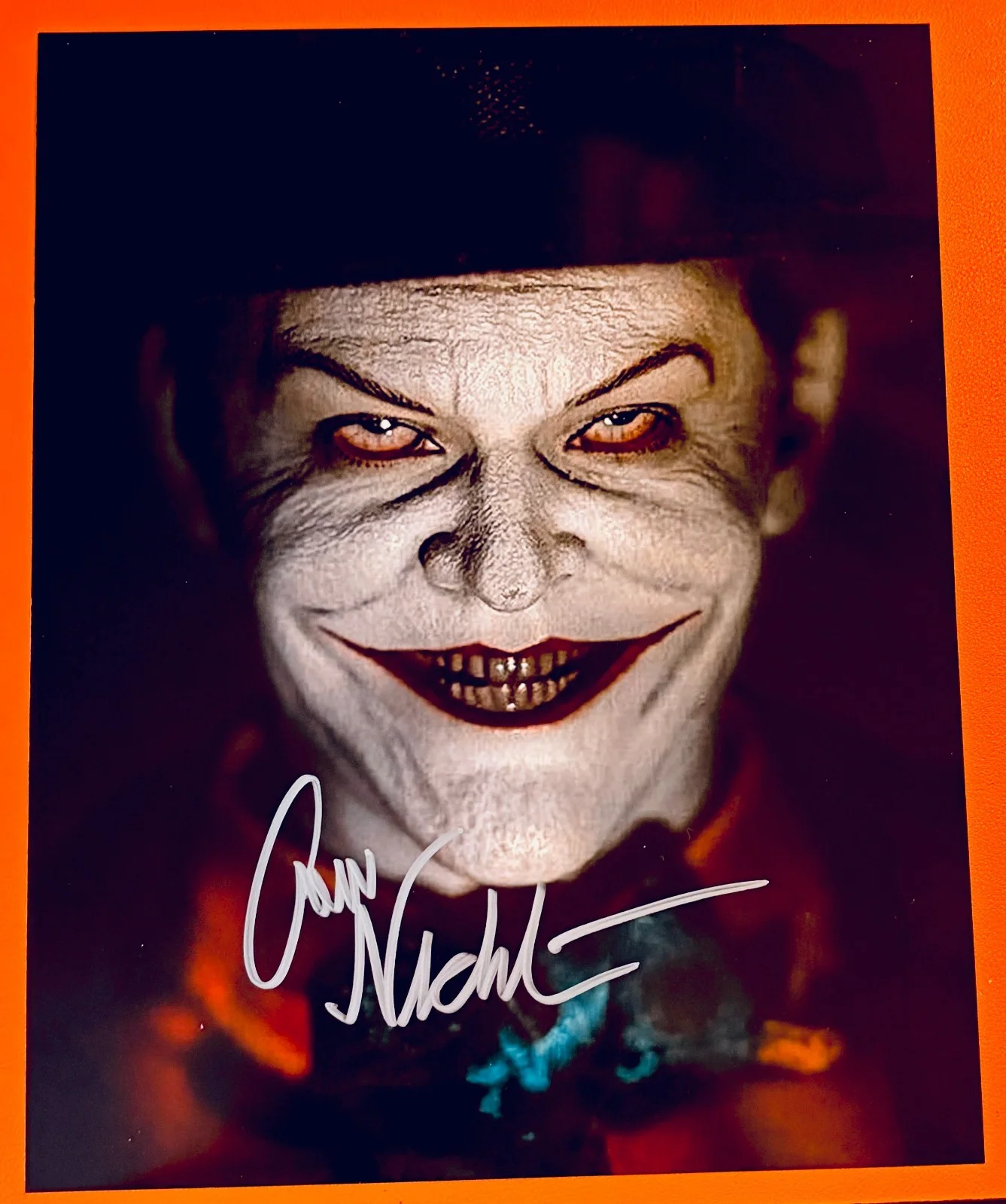 JACK NICHOLSON — Jack Nicholson Signed•1989•8x10 MINT•*BATMAN*• THE JOKER• Color w/COA, изображение 2