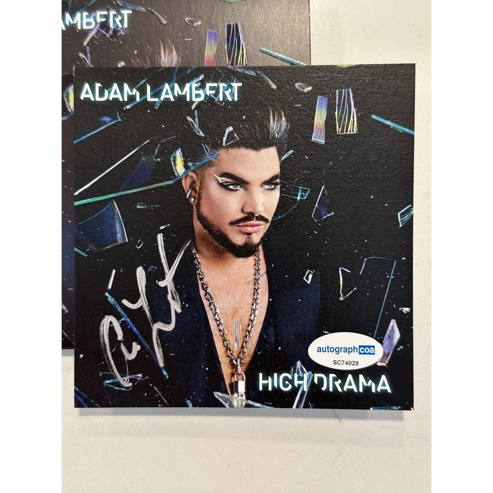 Adam Lambert - COA High Drama Cd with Signed / Autographed Art card ACOA, image 3