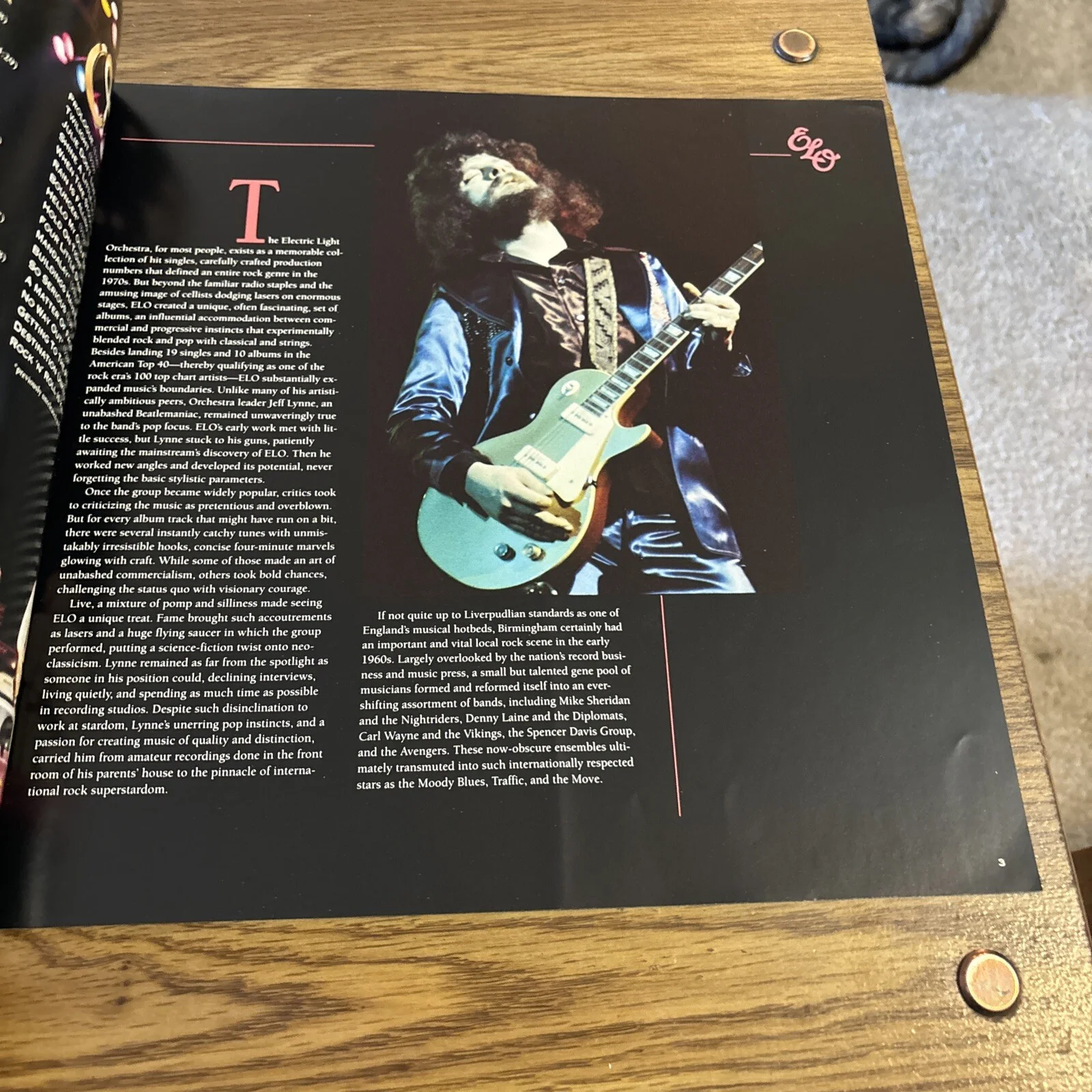 ELO Electric Light Orchestra Afterglow Epic Record INSERT only 1990, image 2