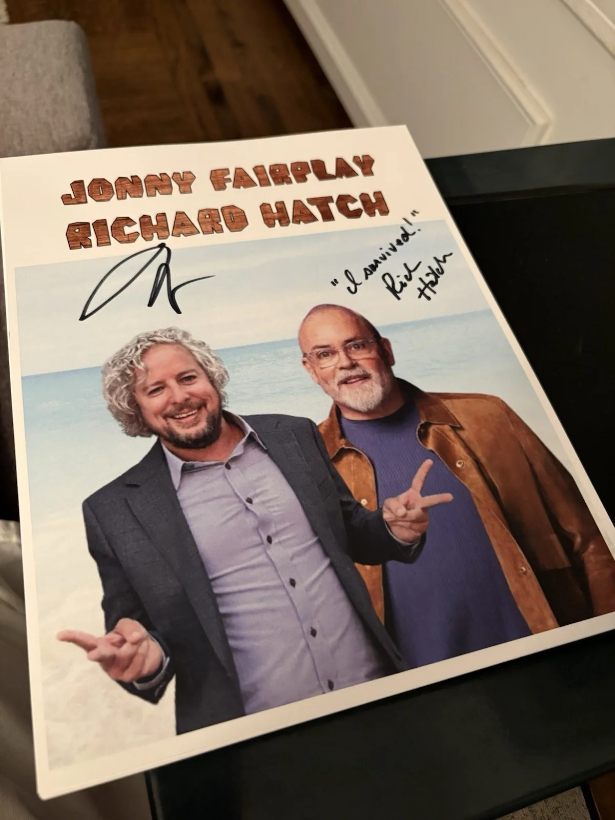 Richard Hatch — Signed Survivor Jonny Fairplay And Richard Hatch 8.5 X 11 Autograph Picture