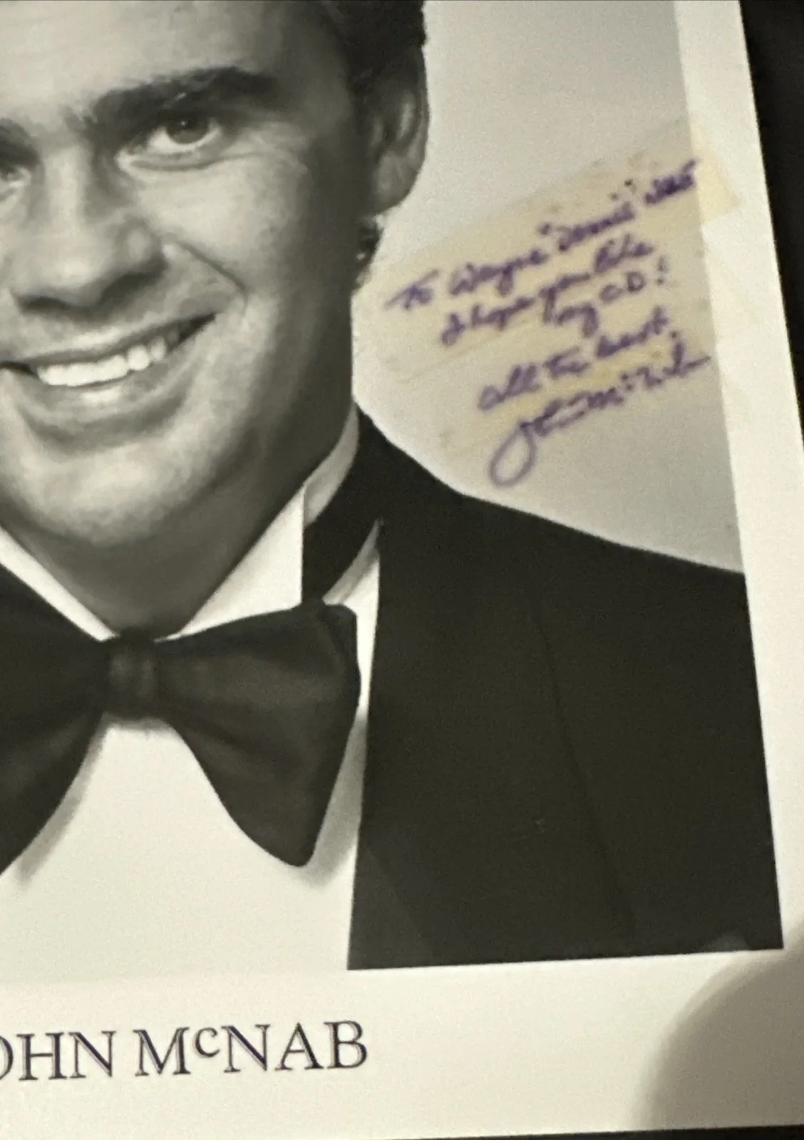 Autographed Publicity Photo Head Shot Of JOHN MCNAB, image 2