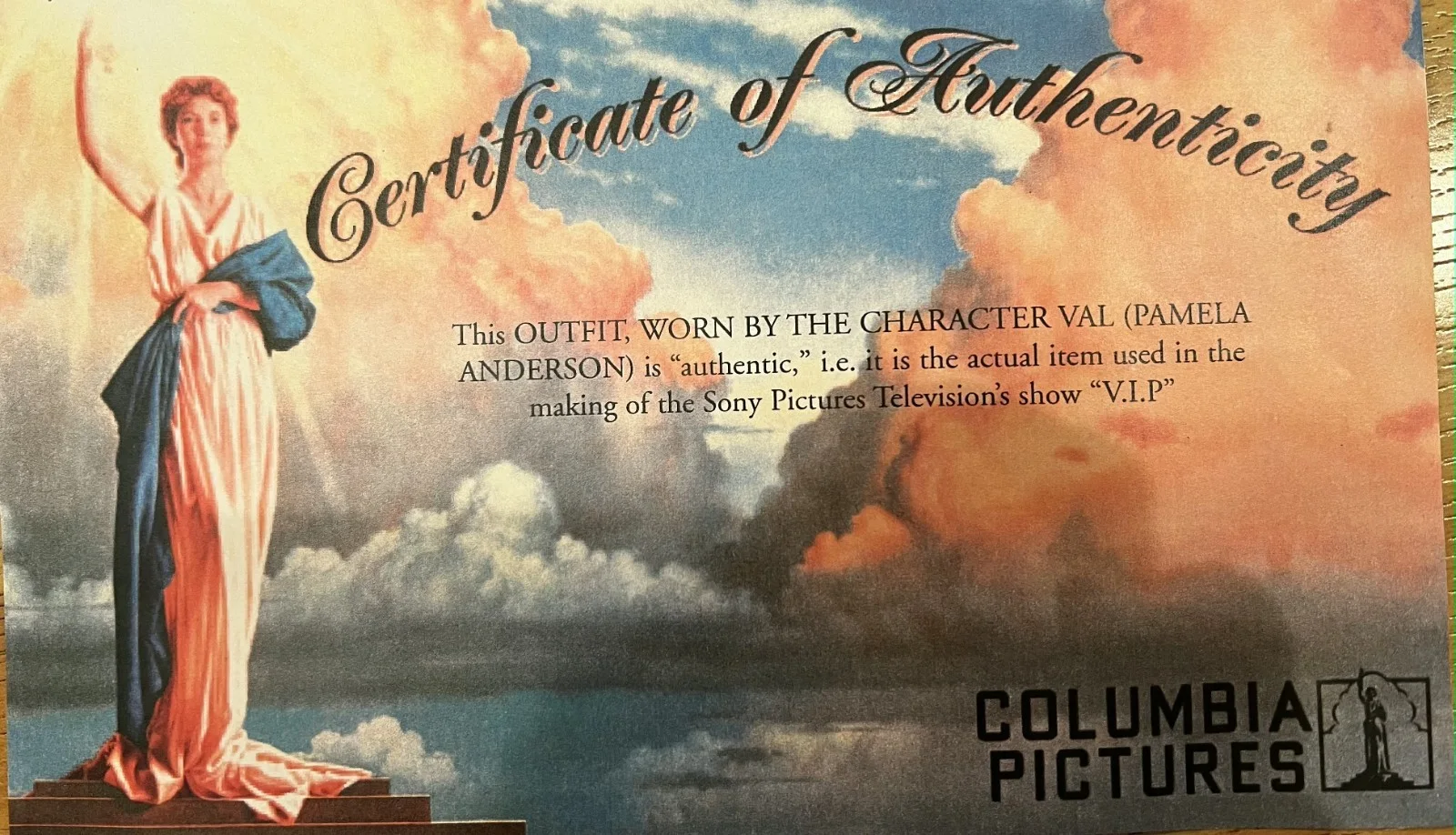 Pamela Anderson — Pamela Anderson VAL VIP SCREEN WORN HAT and Owned w/ COA, image 5