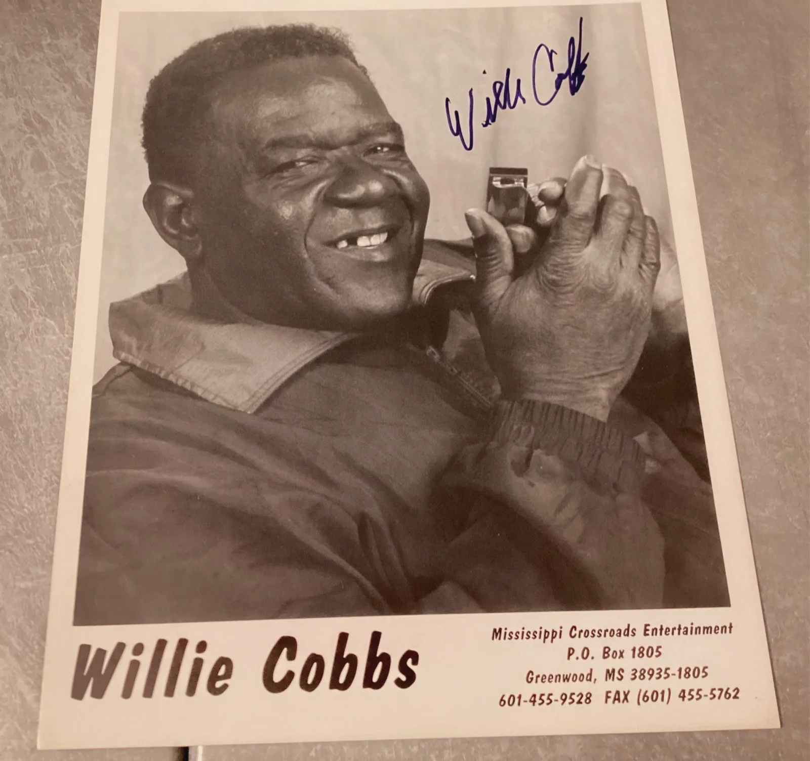 WILLIE COBBS Signed Promo Photo Autographed Blues 8x10, image 3