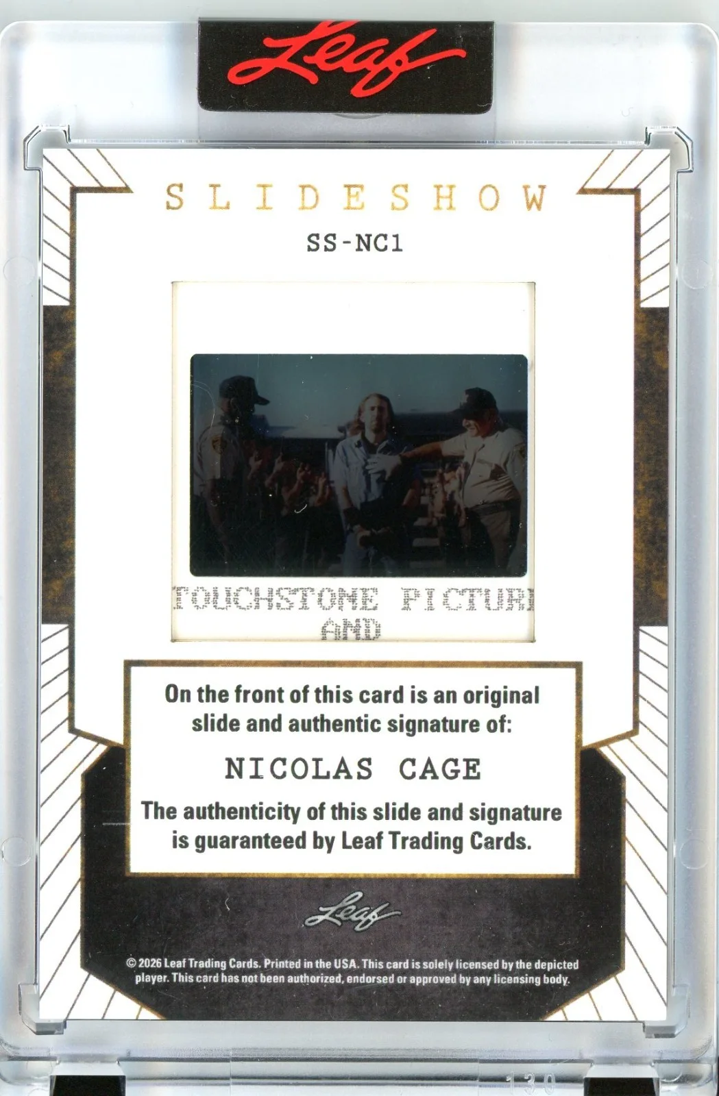 2026 Leaf Slideshow Nicolas Cage Signature Slides Autograph - Con Air, изображение 2