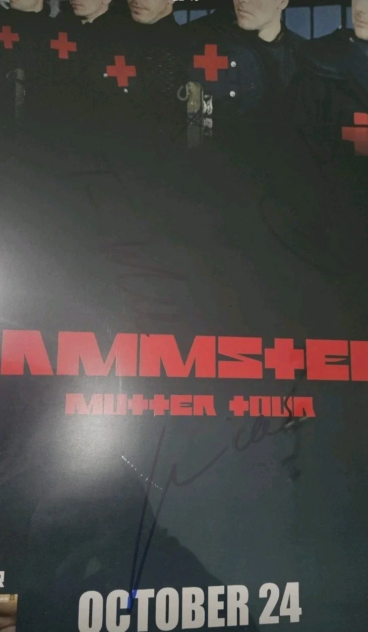 Rammstein Signed 11x17 Concert Poster Mutter Tour 8/24/2001. Sonne., изображение 4