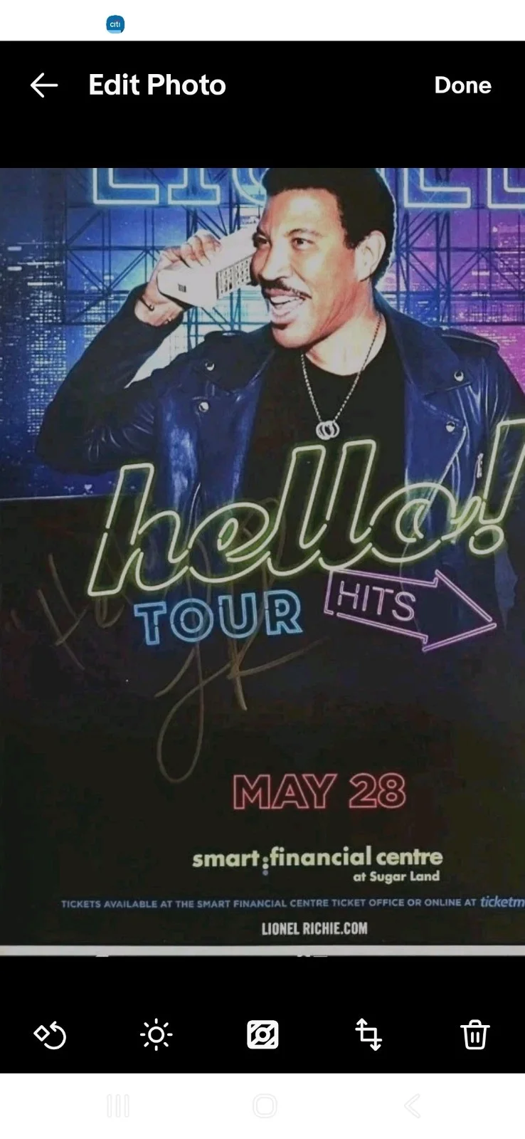 Lionel Richie — Lionel Richie Signed 11x17 Hello Smart Financial Centre At Sugar Land TX. Gold, изображение 4