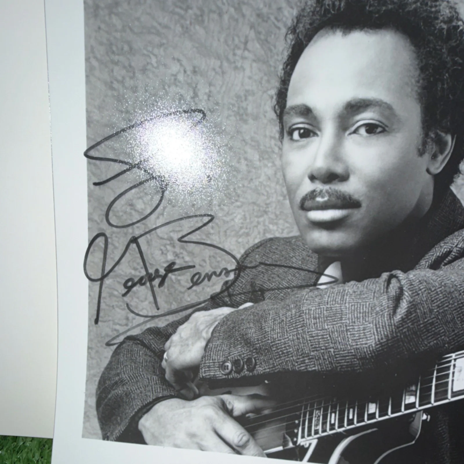 George Benson Autographed Black & White Photograph Warner Bros., image 4