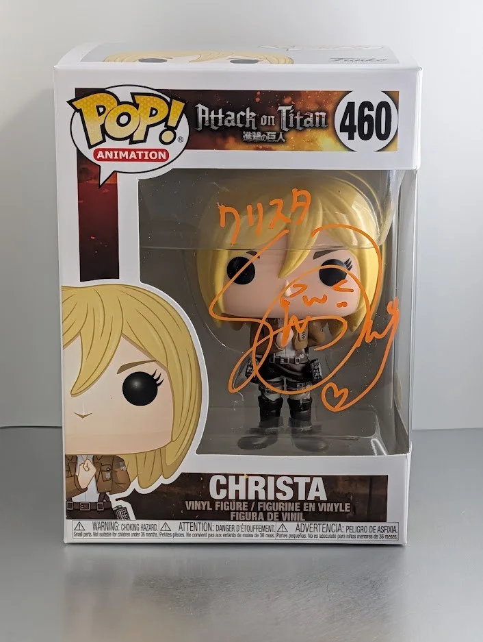 Shiori Mikami — Shiori Mikami JVA Signed Auto Funko Pop #460 Christa Attack on Titan JSA Orange, image 2