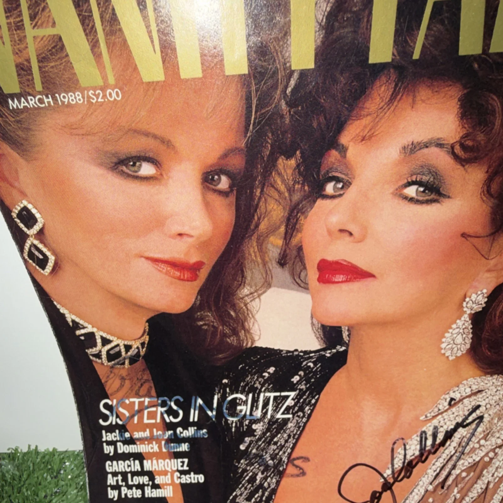 Joan Collins — Vanity Fair March 1988 Signed by Jackie & Joan Collins Sisters, изображение 5