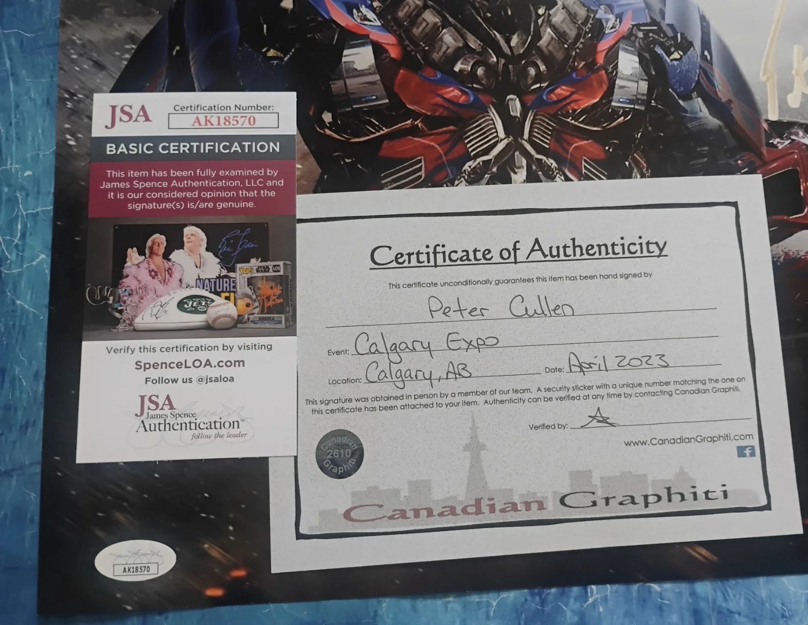 Peter Cullen Hand Signed 11x17 Photo JSA COA Transformers NO US TARIFFS, image 4
