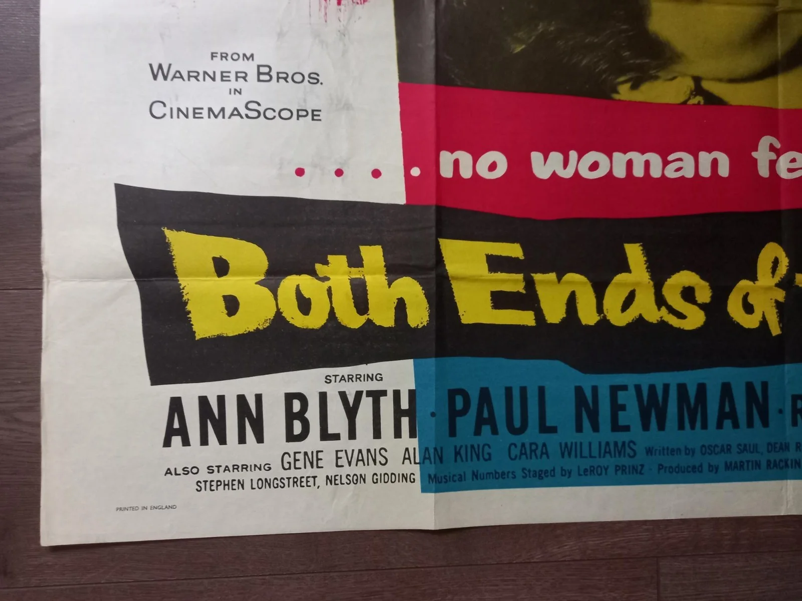 BOTH ENDS OF THE CANDLE 1957 BRITISH QUAD POSTER ANN BLYTH PAUL NEWMAN, изображение 2
