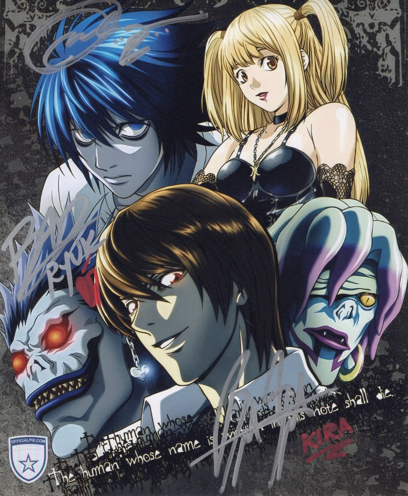 Alessandro Juliani, Brian Drummond, Brad Swaile — Signed Death Note Cast 8x10 Photo Juliani, Drummond, Swaile Official Pix COA