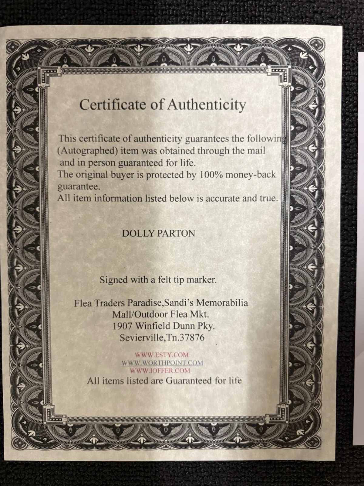 Stunning 8x10 Dolly Parton Signed Autographed Photo with COA, изображение 4