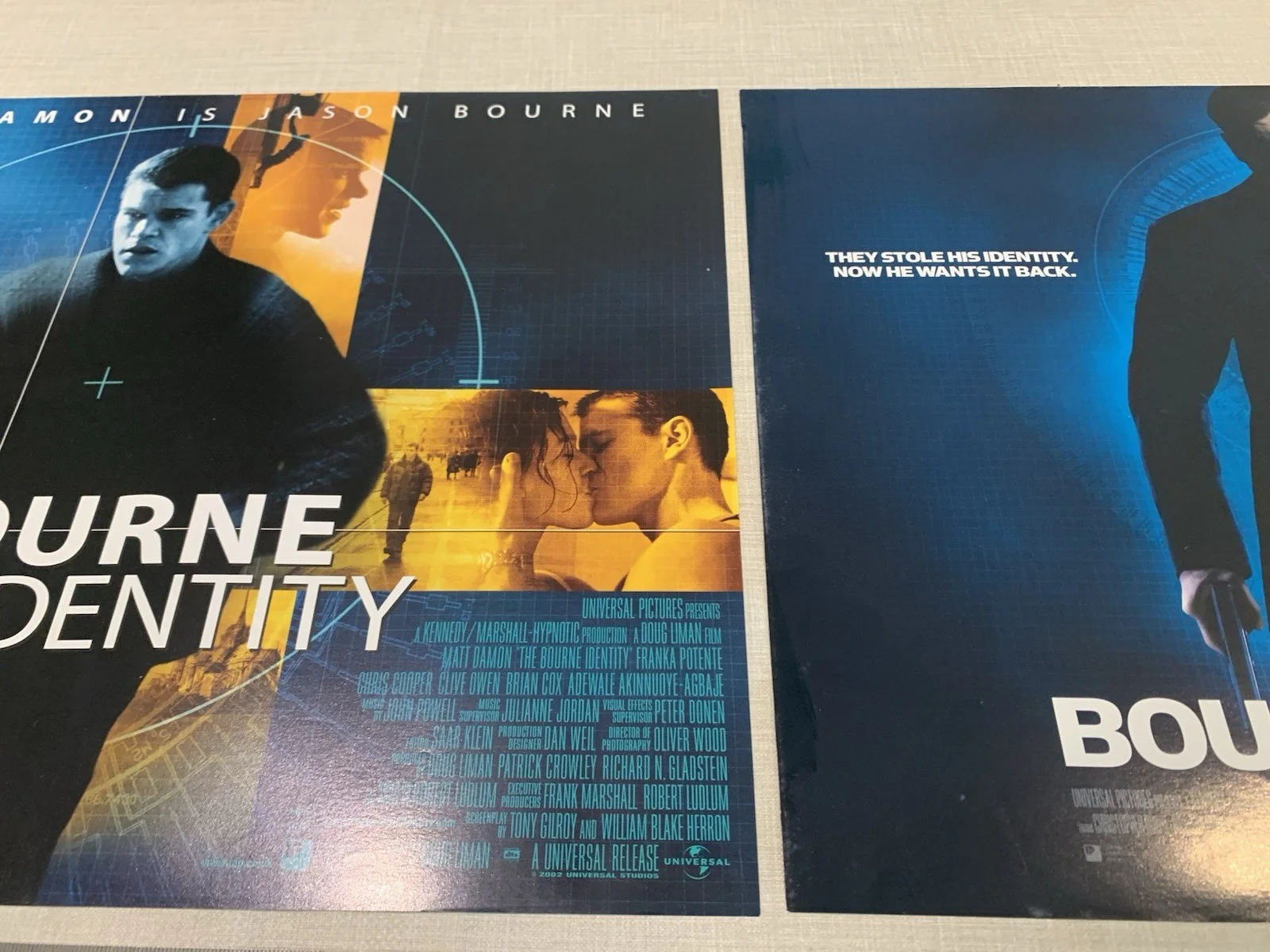 Bourne Identity & Supremacy Original Cinema Foyer Poster Bundle 30cm X 40cm VGC, изображение 5