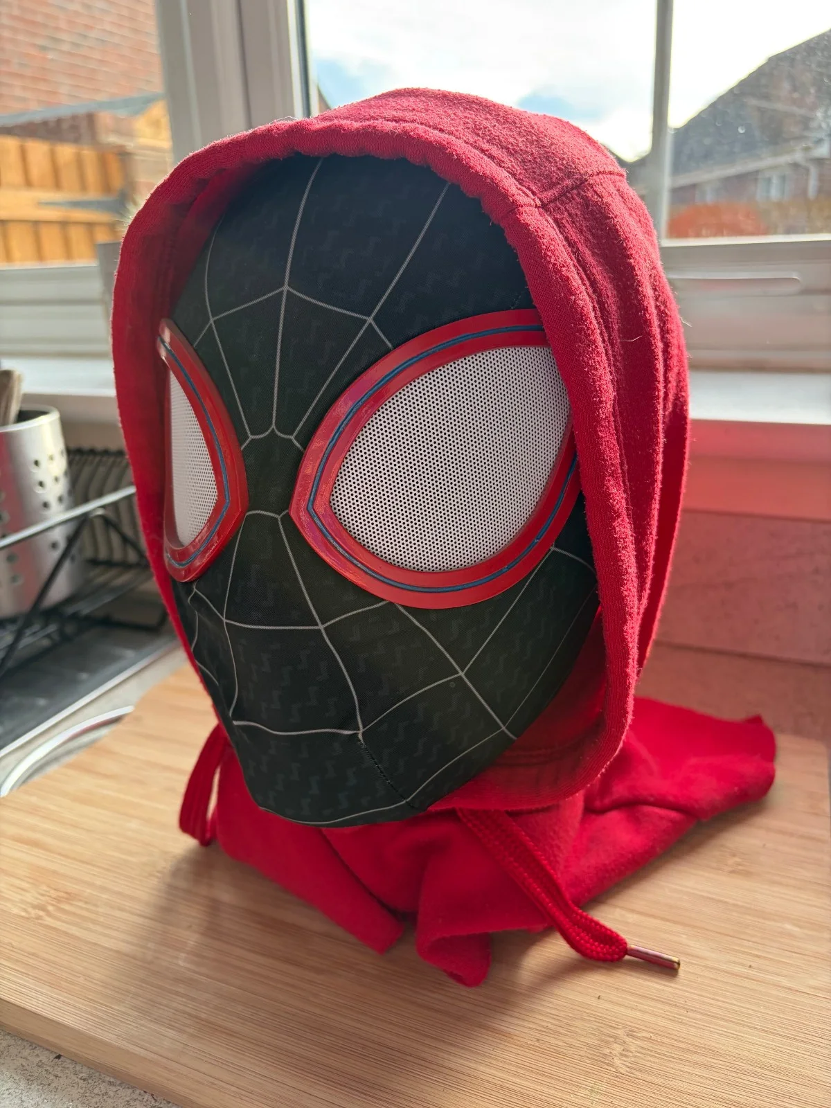 Spider-Man Miles Morales Mask Fancy Dress Black Helmet Custom Movie Prop Replica, изображение 2