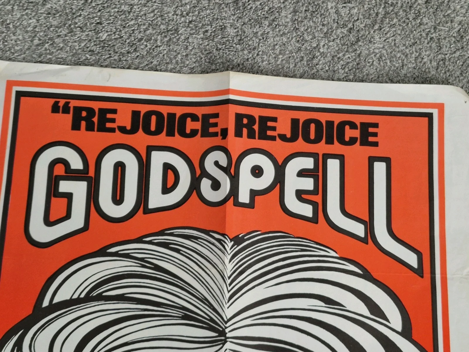 VINTAGE 1970S POSTER " GODSPELL" Size 30" X 20".CREASED BUT IN GREAT CONDITION., изображение 2