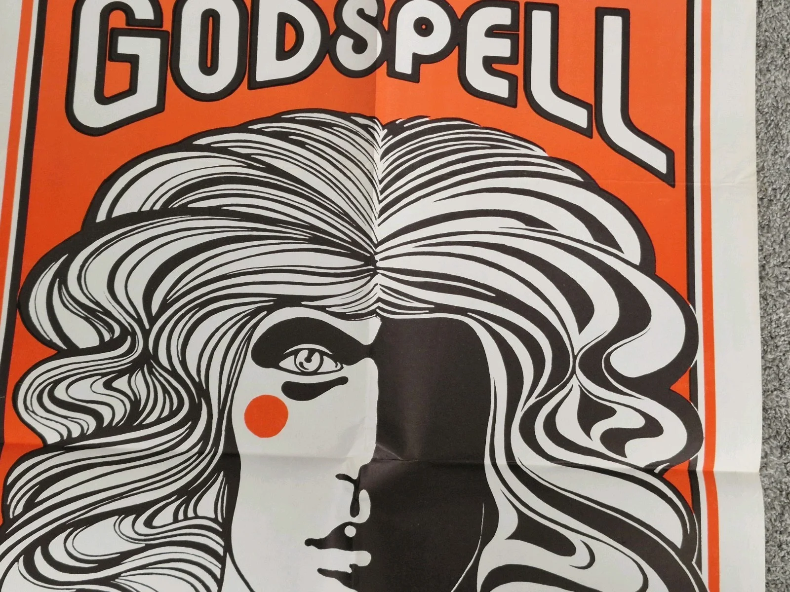 VINTAGE 1970S POSTER " GODSPELL" Size 30" X 20".CREASED BUT IN GREAT CONDITION., изображение 3