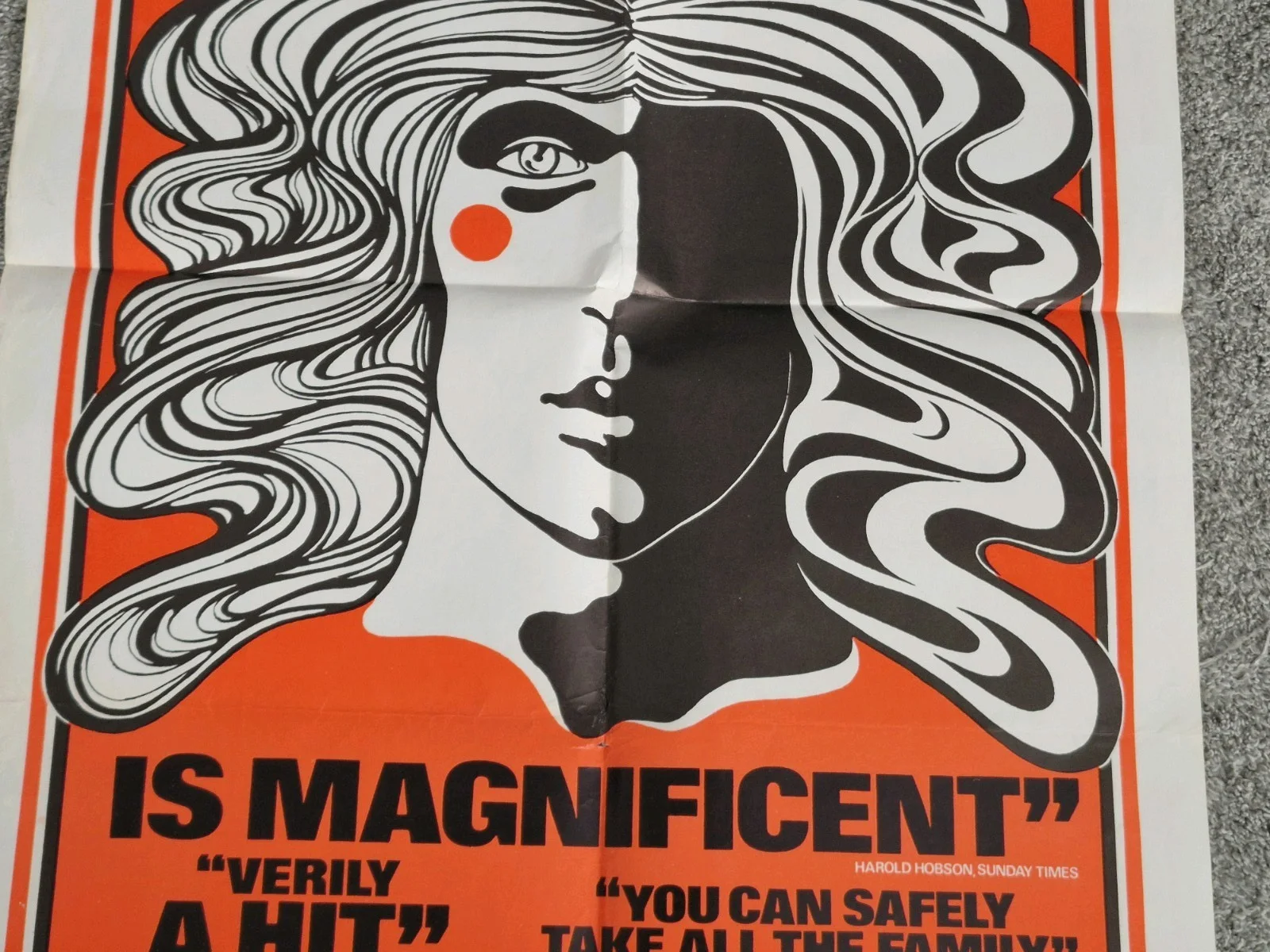 VINTAGE 1970S POSTER " GODSPELL" Size 30" X 20".CREASED BUT IN GREAT CONDITION., изображение 4