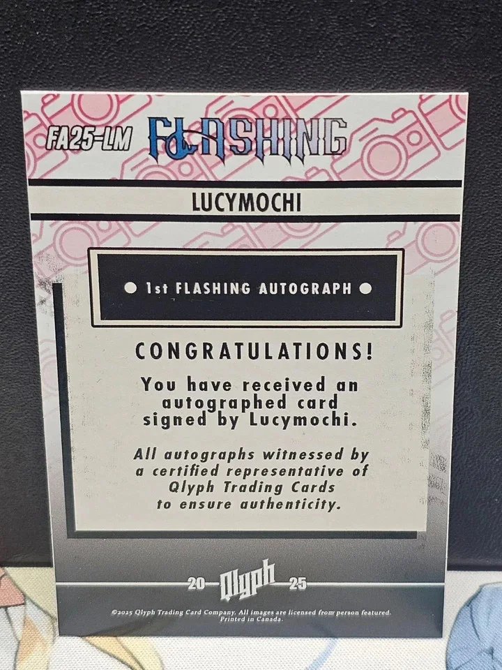 very rare Lucy Mochi signed autographed 2025 Qlyph Trading Card Asian model, image 2