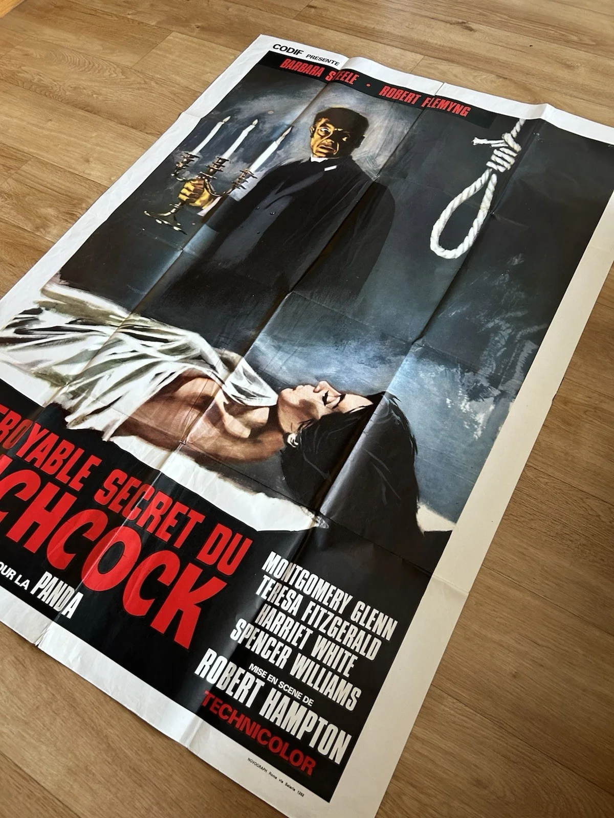 L'EFFROYABLE SECRET DU DR HICHCOCK VINTAGE FRENCH MOVIE POSTER - 140x100cm 1962, изображение 3