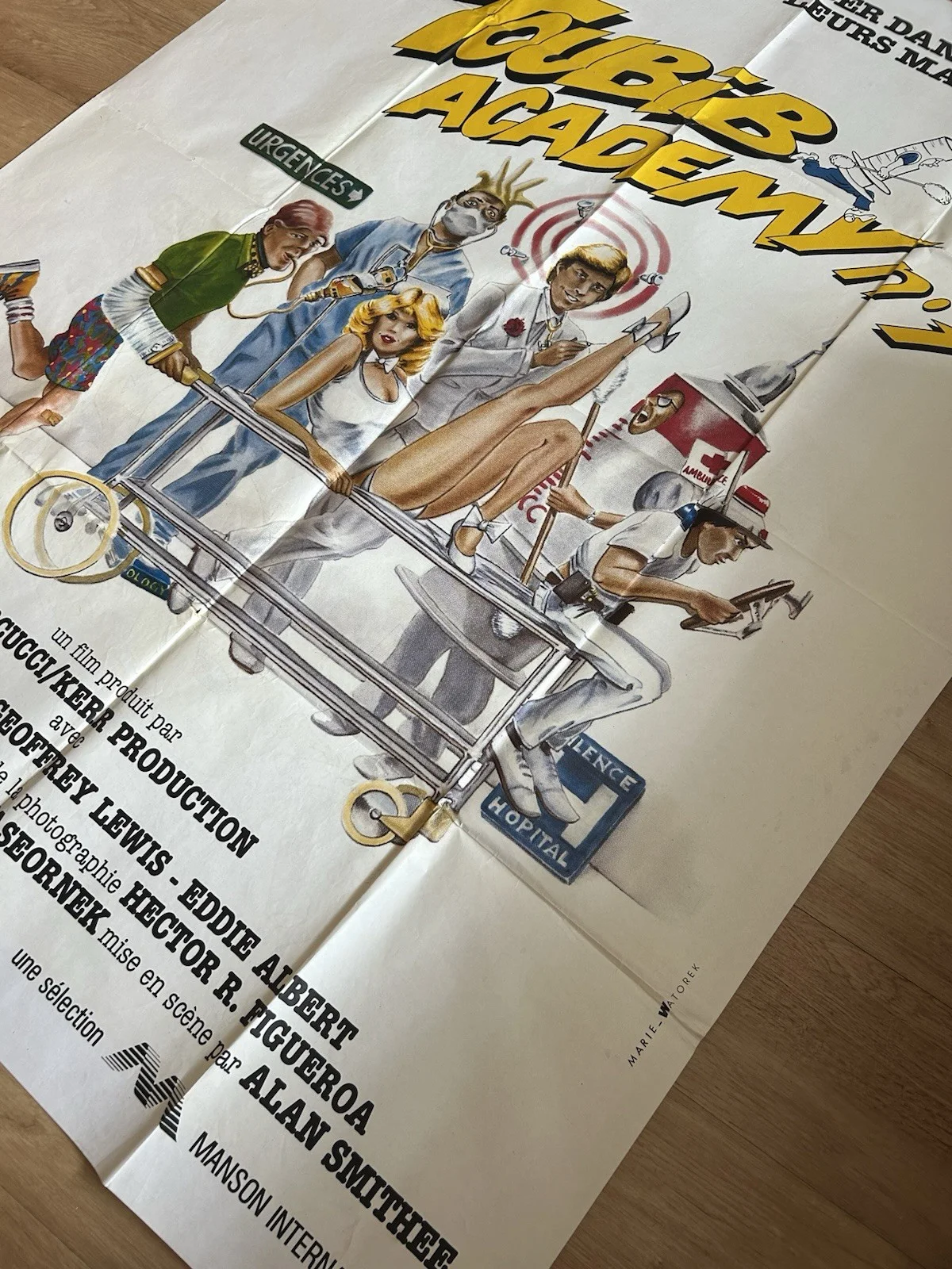 TOUBIB ACADEMY NUMERO UN (STITCHES) VINTAGE FRENCH MOVIE POSTER - 120x160cm 1985, изображение 4