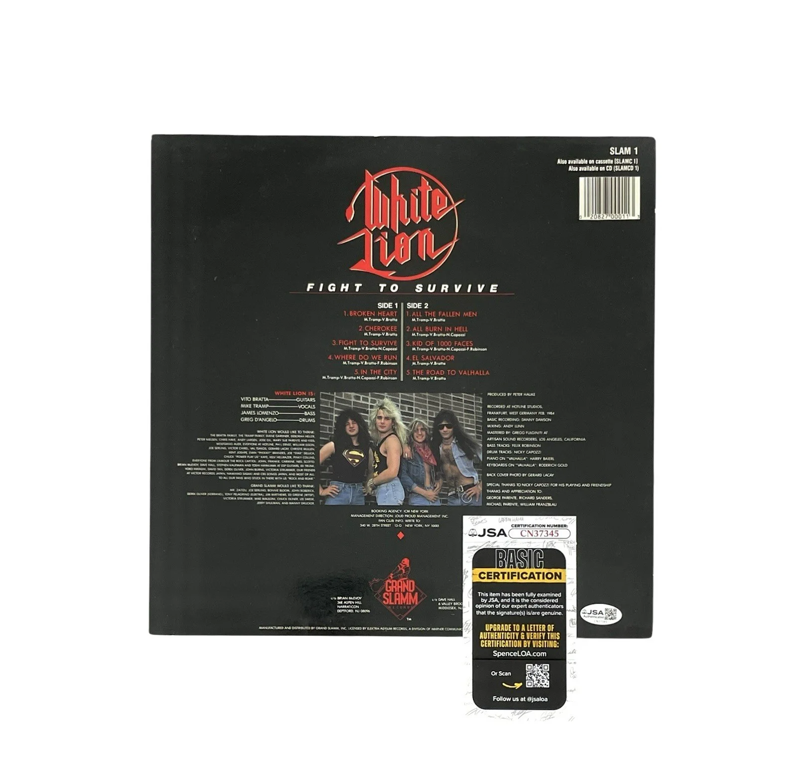 White Lion Mike Tramp Signed Fight To Survive Vinyl Broken Heart Inscription JSA, изображение 4