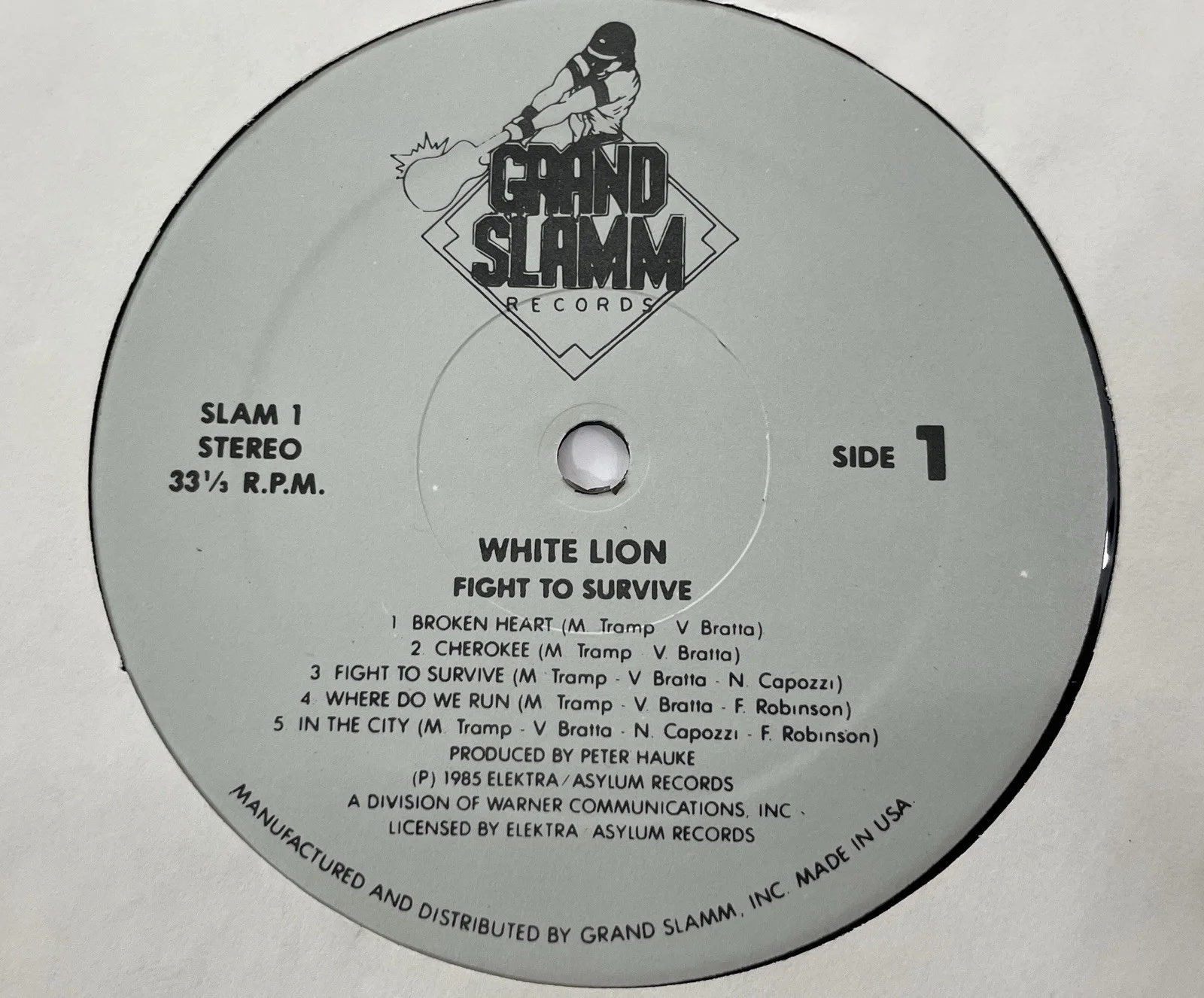 White Lion Mike Tramp Signed Fight To Survive Vinyl Broken Heart Inscription JSA, изображение 5