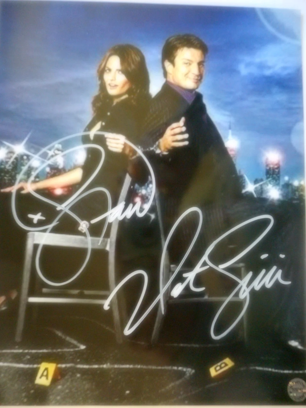 Stana Katic & Nathan Fillion — Stana Katic & Nathan Fillion autographed CASTLE 8x10 Photo W/ COA & #d Holograms