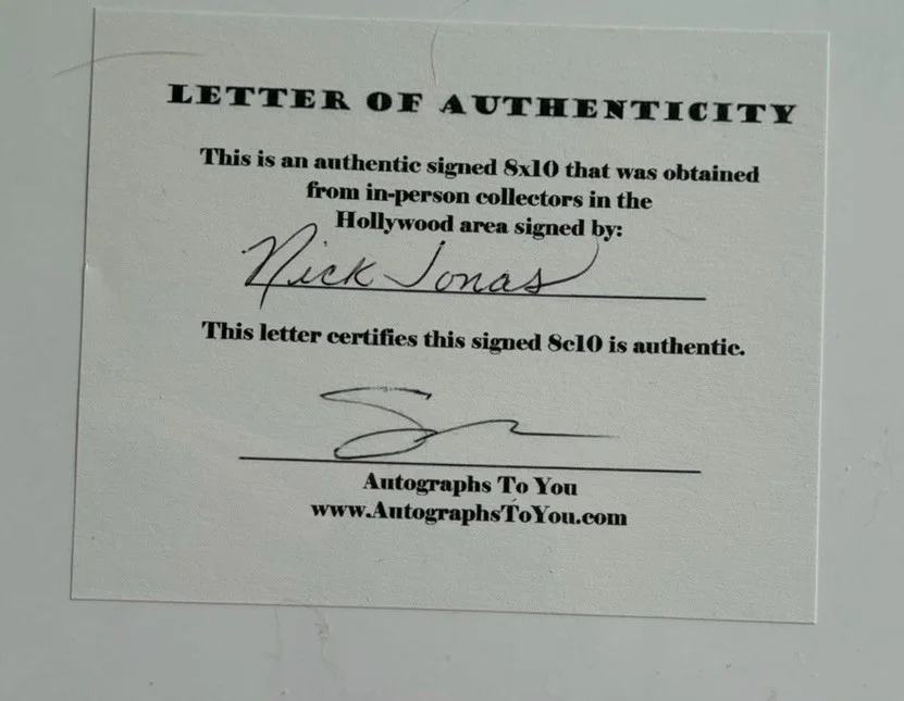 Nick Jonas — Nick Jonas Signed 8x10 Photo Autographs To You Authentication Original, image 2