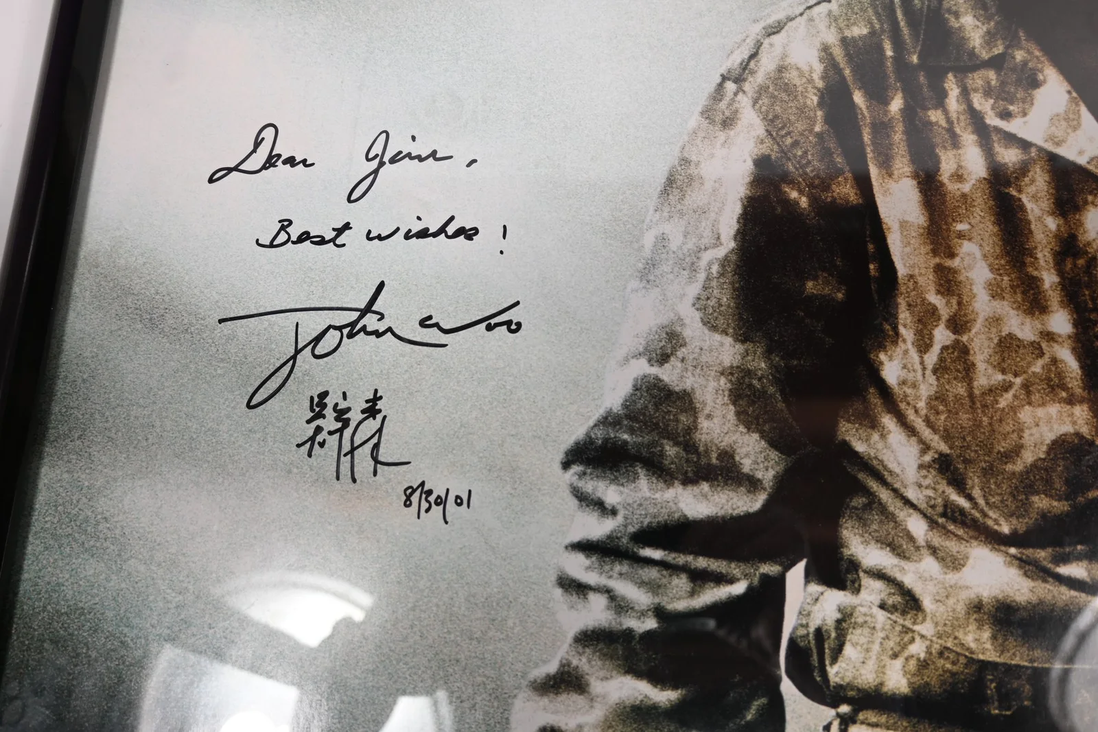 John Woo — VINTAGE 2001 WINDTALKERS MOVIE POSTER Signed by Director John Woo FRAMED, image 3