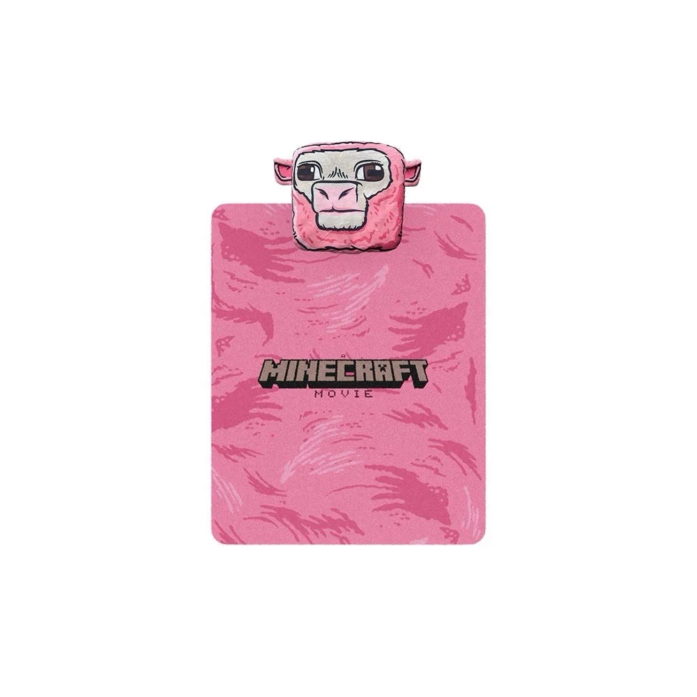 Minecraft Pink Sheep Blanket With Pillow, image 2