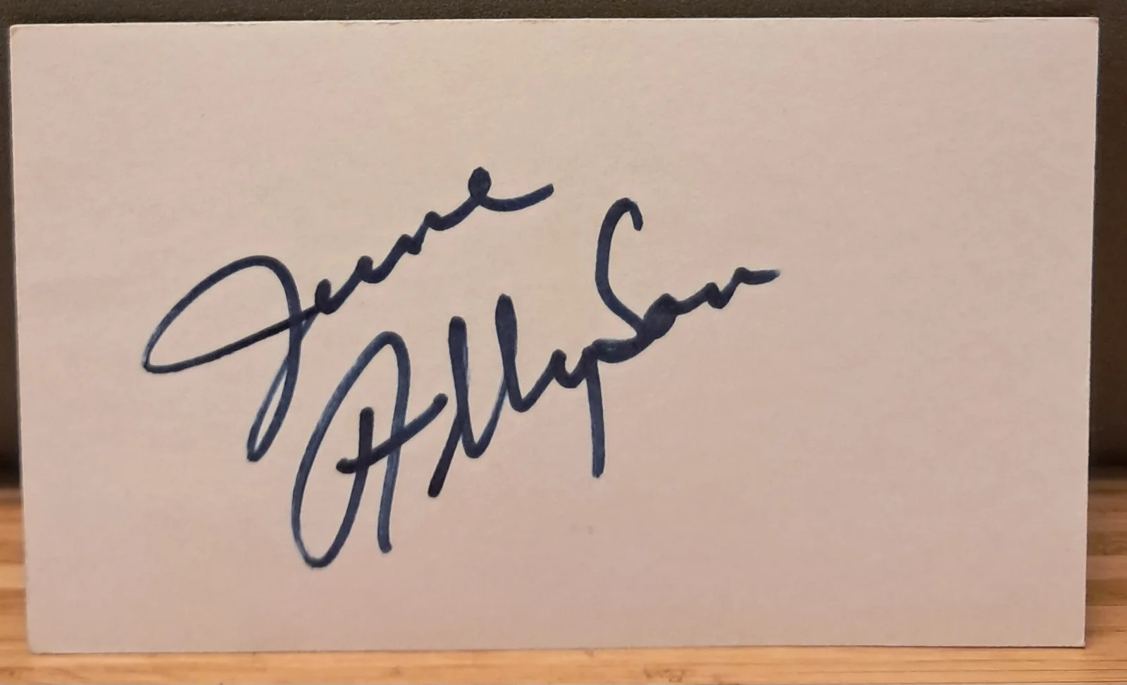 June Allyson — June Allyson Original Autographed Card – Classic Movie Memorabilia