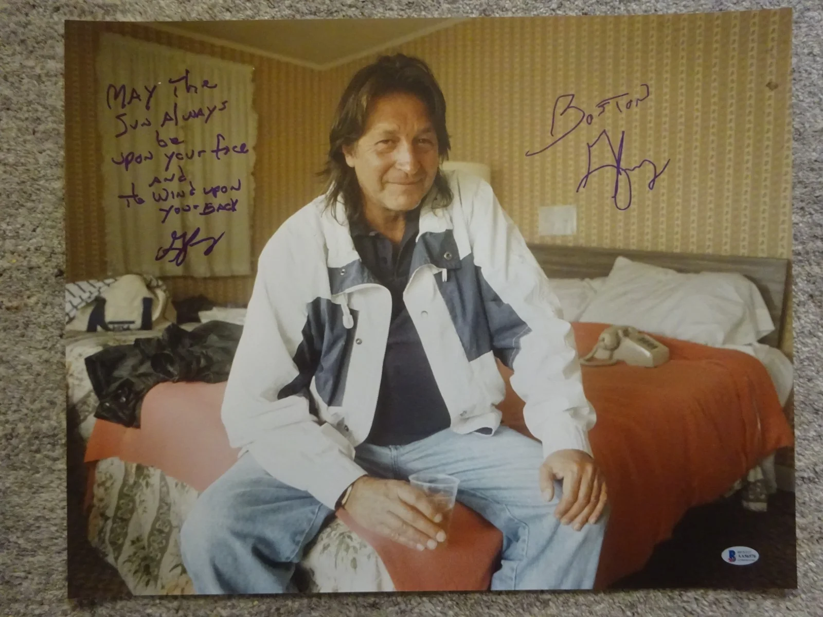 George Jung — Signed George Jung Autographed Photo 16"x20" With Inscription BAS Beckett COA