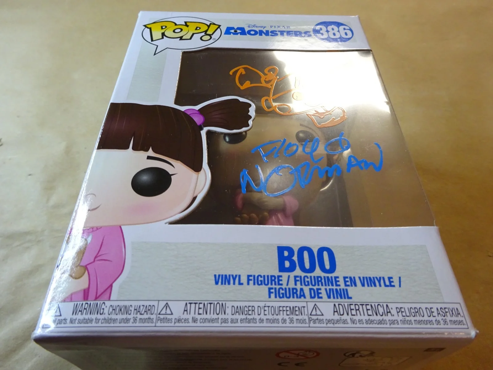 Floyd Norman — Signed & Sketched Floyd Norman Disney Boo Monsters Inc Funko Pop Beckett BAS COA, image 2