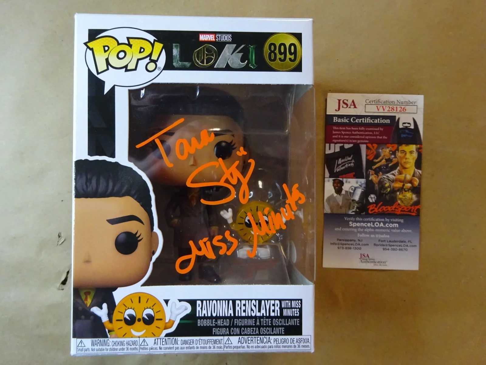 Tara Strong — Signed Tara Strong Autographed Miss Minutes Loki Funko Pop JSA COA