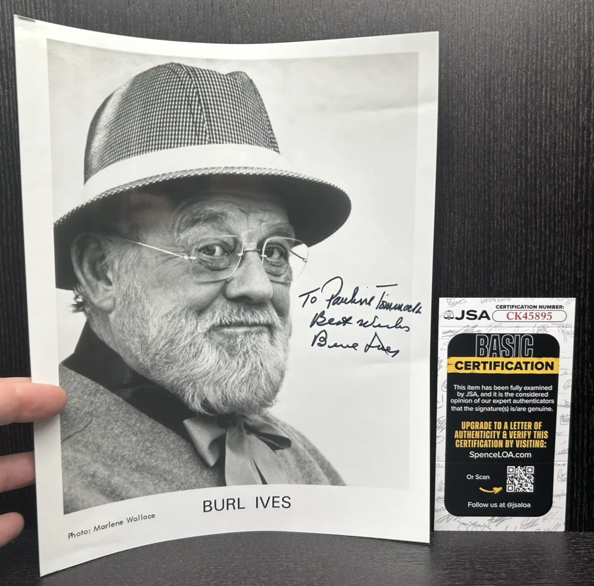 Burl Ives — BURL IVES HAND SIGNED 8x10 PHOTO Original Autograph JSA COA Singer Actor RUDOLPH, изображение 2