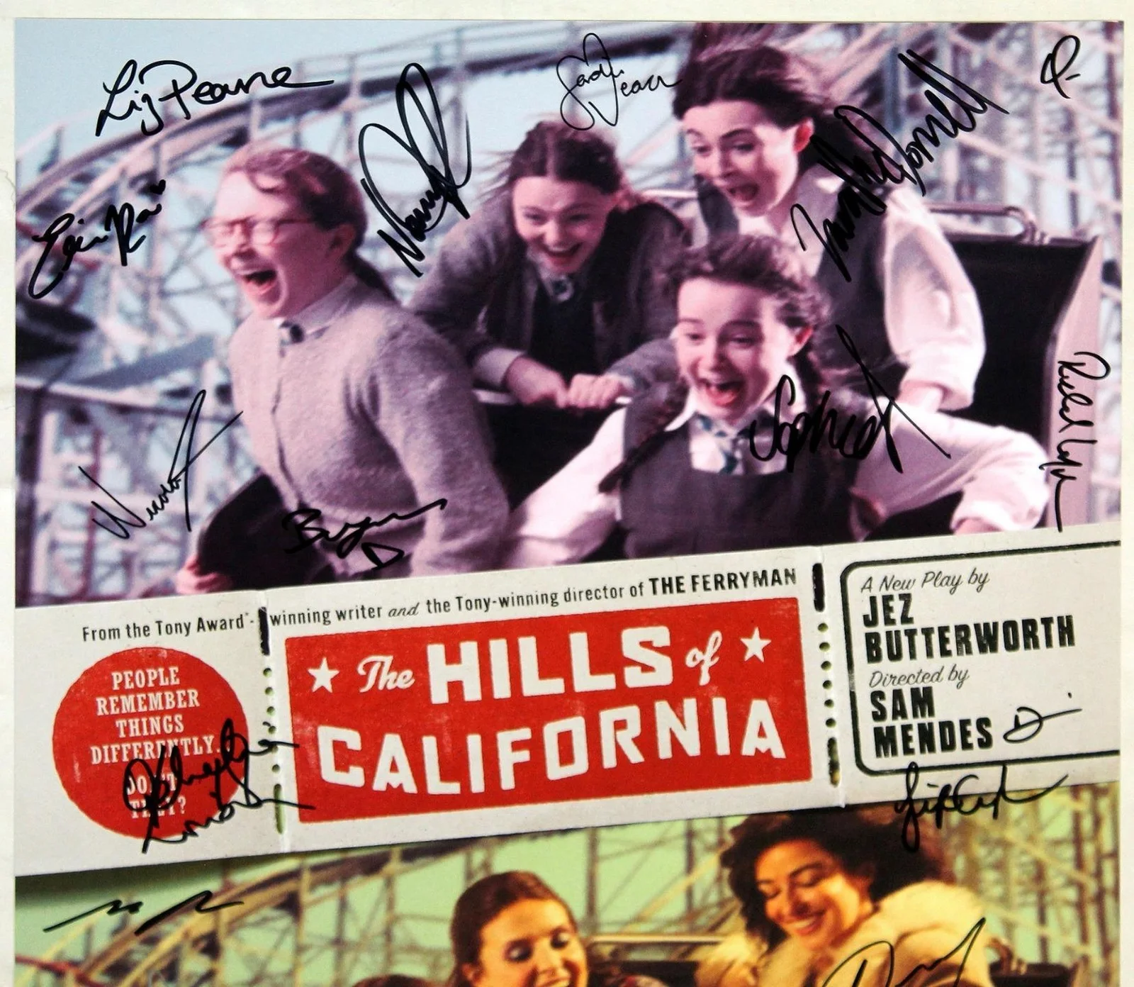HILLS OF CALIFORNIA Broadway Cast Laura Donnelly Signed Poster BWB, изображение 2