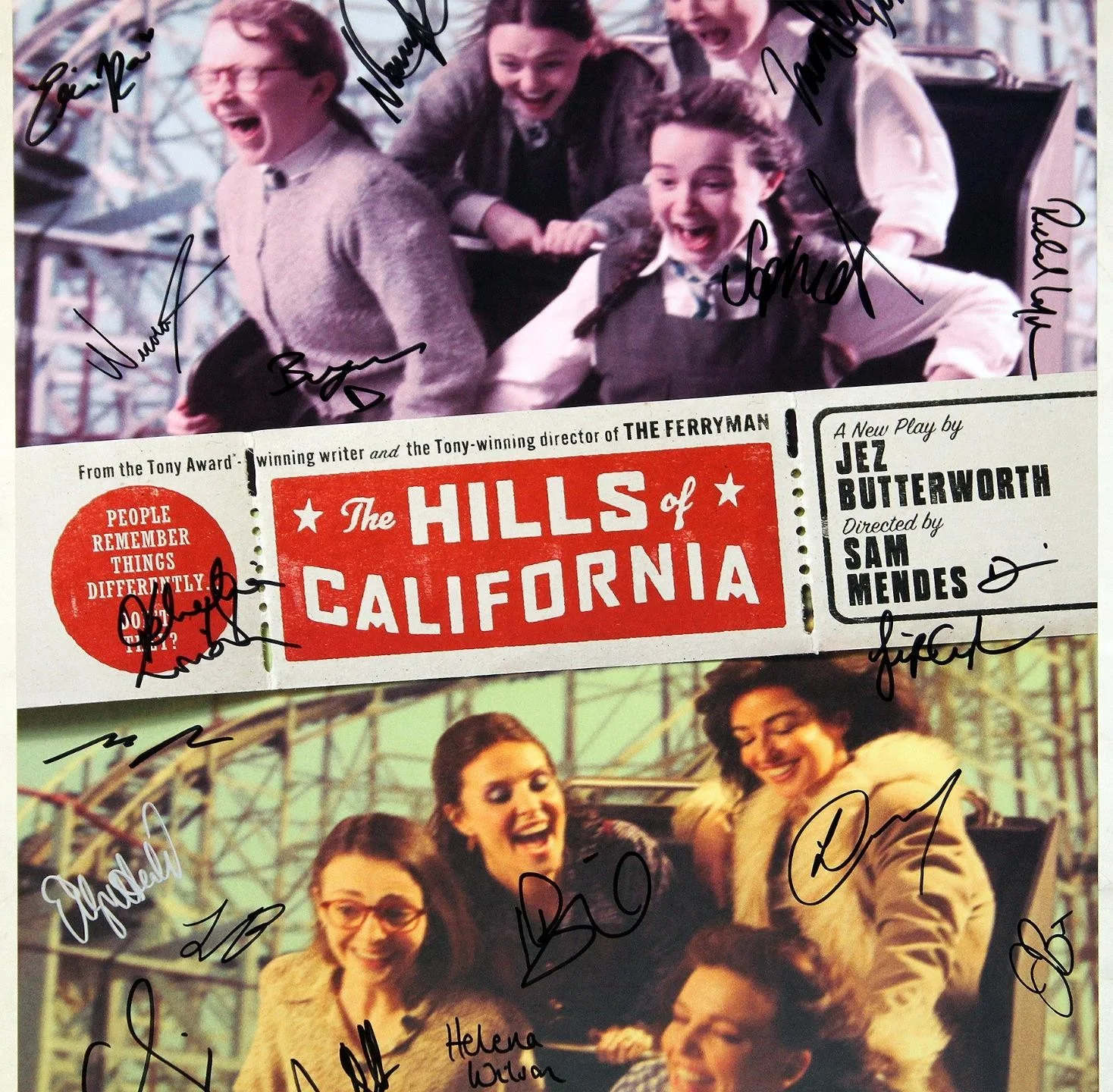 HILLS OF CALIFORNIA Broadway Cast Laura Donnelly Signed Poster BWB, изображение 3